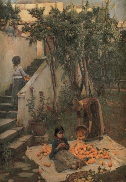 John William Waterhouse Study of a Garden on Capri oil painting image